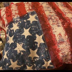 Distressed Red, White & Blue American Flag  pillow